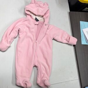 Faded Glory Pink Hooded Baby Footie